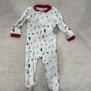 Milkberry Christmas Holiday Footed Baby Sleeper Bamboo Zipper 6-9 Months New
